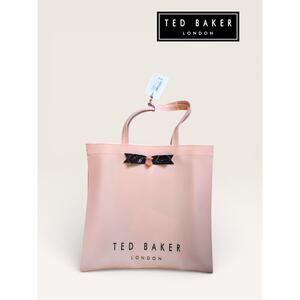 NWT Authentic Ted Baker Bow Detail Shopper Tote Light Pink PVC Bag NWT